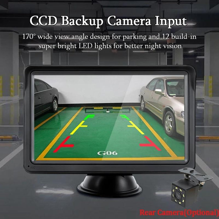 7 Inch Bluetooth 5.0 Carplay Monitor - Portable Compatible With Most Vehicles