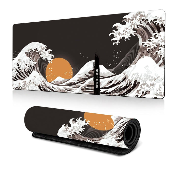 Non Slip Gaming Mouse Pad Big Wave Design