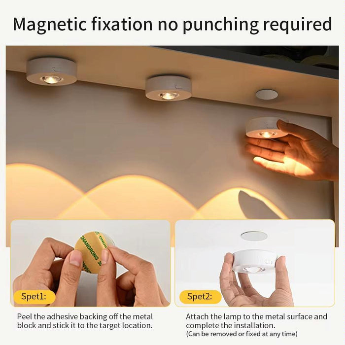 Rechargeable Led Puck Light With Remote Magnetic Mount