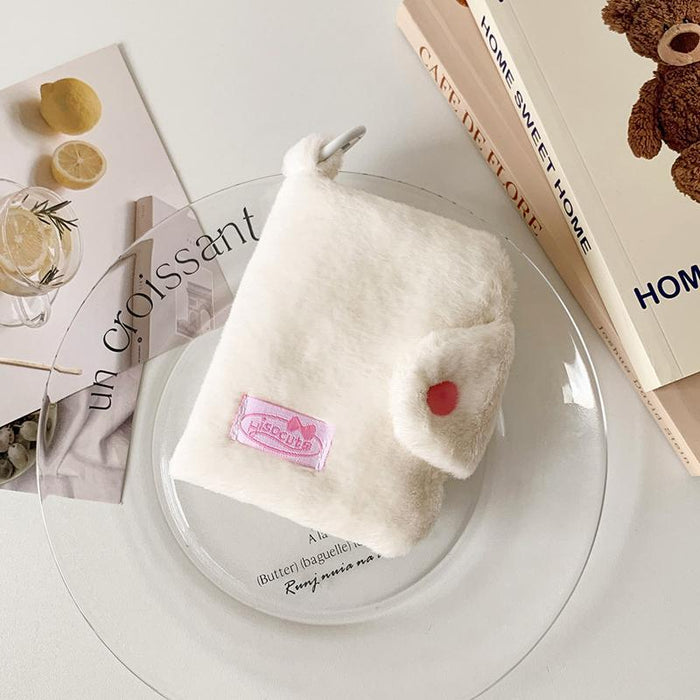 Hisocute Student Plush Pendant Coin Purse Snap Card Case Keychain Earphone Bag