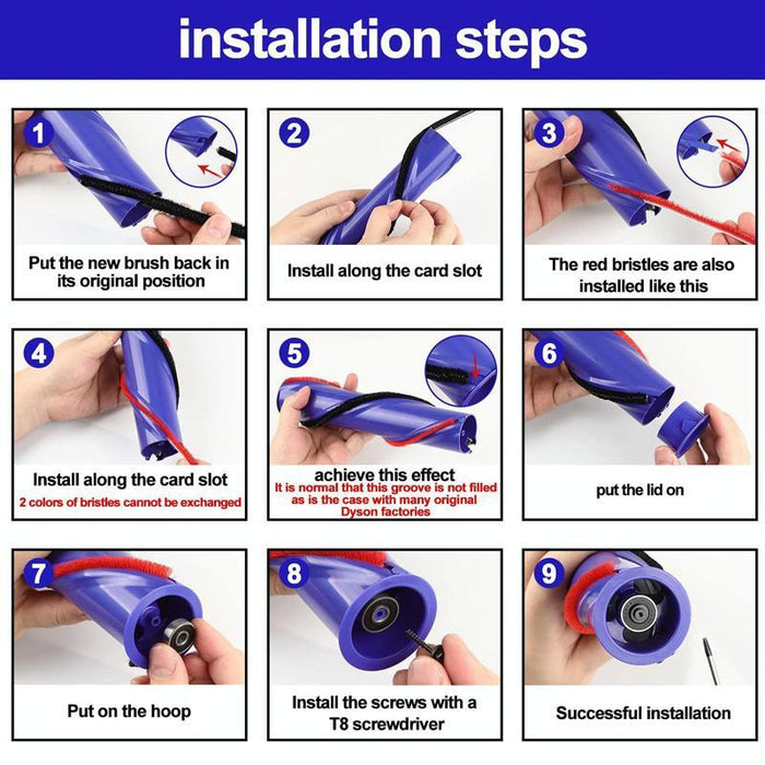 Plush Strips For Dyson V7 / V8 / V10 / V11 Direct Drive Brush