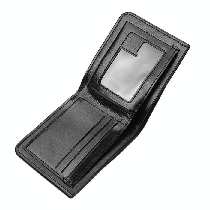 Men Leather Wallet Can Put Driver License Leather Short Money Clip Purse