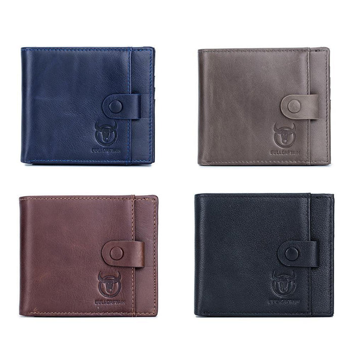 Rfid-Blocking Cowhide Wallet With Id Slot