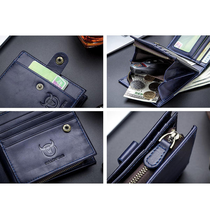 Rfid-Blocking Cowhide Wallet With Id Slot