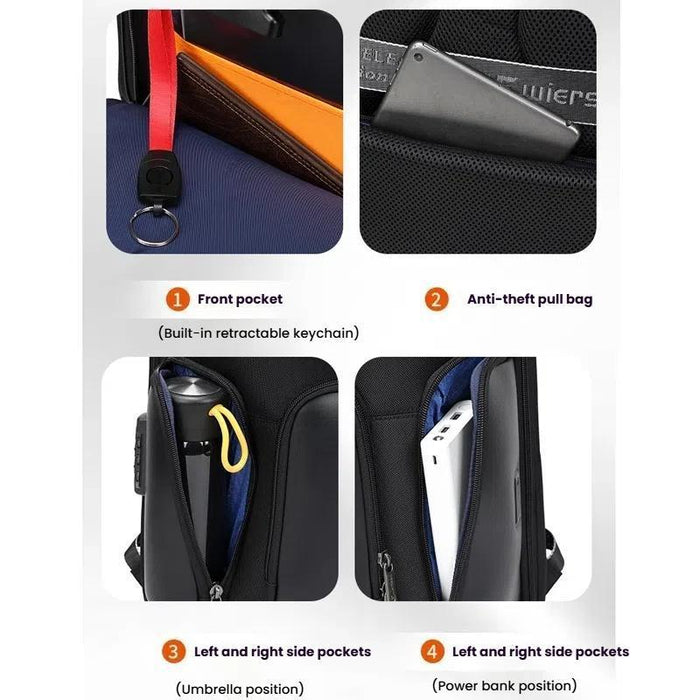 Waterproof Men Business Backpack Black