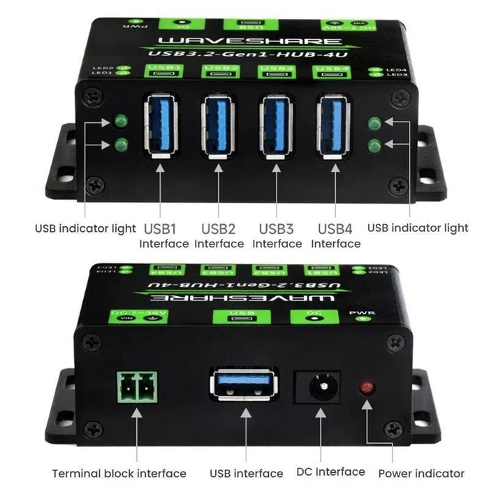 4-Port Usb 3.2 Hub With Metal Case