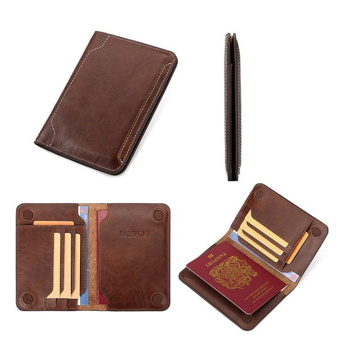 Bp734 Leather Passport Document Holder