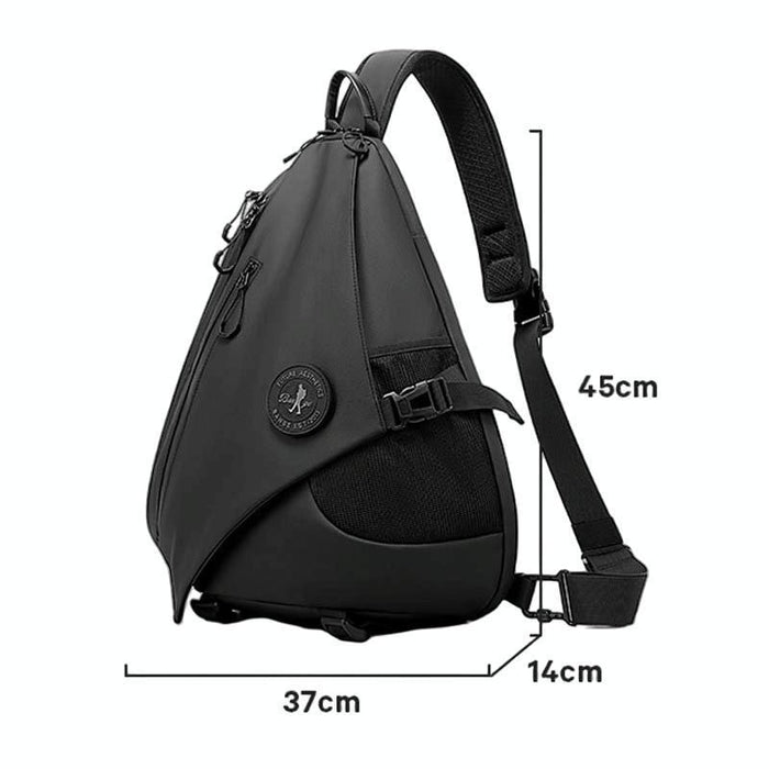 Large Capacity Men'S Outdoor Crossbody Bag Black