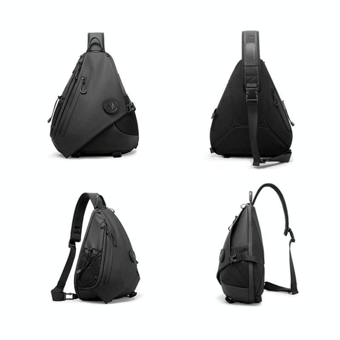 Large Capacity Men'S Outdoor Crossbody Bag Black