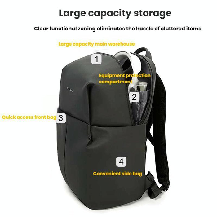 Large Capacity Business Backpack For Commuting Grey