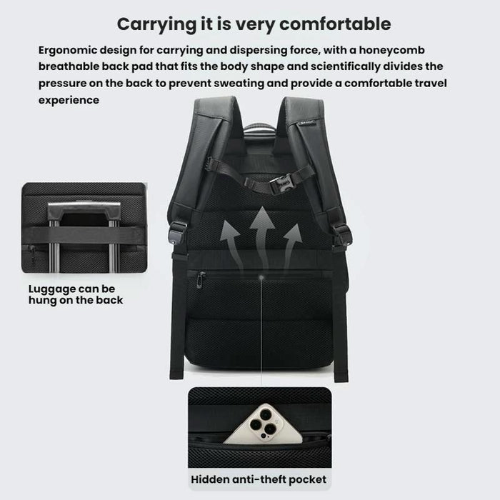 Large Capacity Business Backpack For Commuting Grey