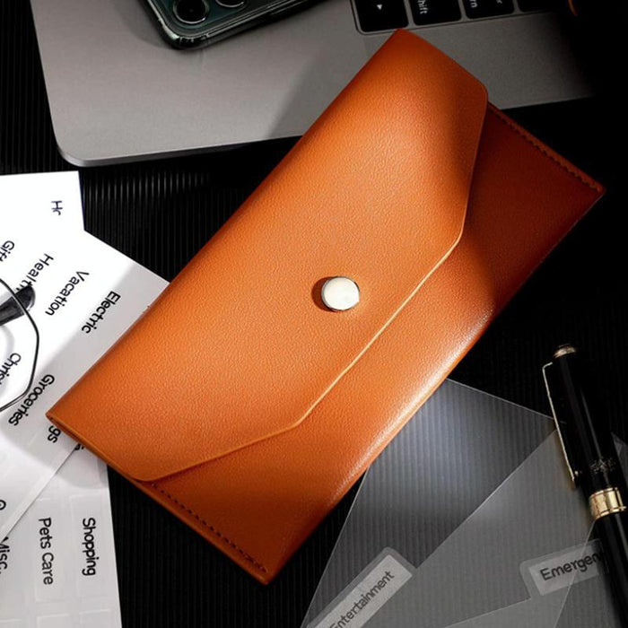 Pu Leather Wallet Business Card Holder Card Case Envelope Card Bag