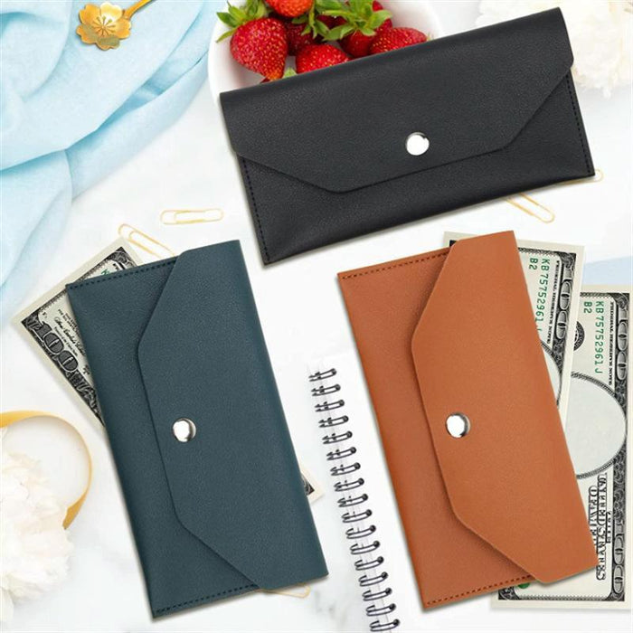 Pu Leather Wallet Business Card Holder Card Case Envelope Card Bag