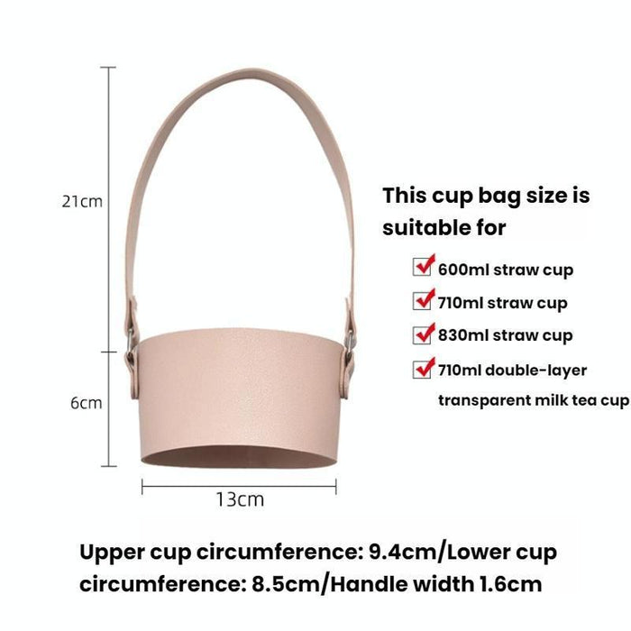 For 600 / 710 / 830Ml Straw Cups Leather Portable Cup Covers