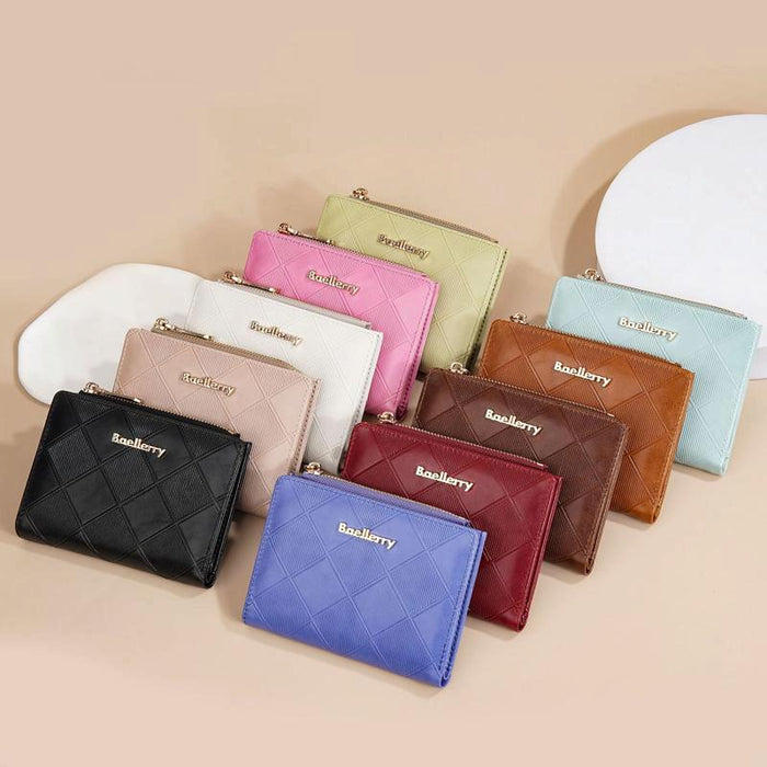 Quilted Zipper Billfold For Women