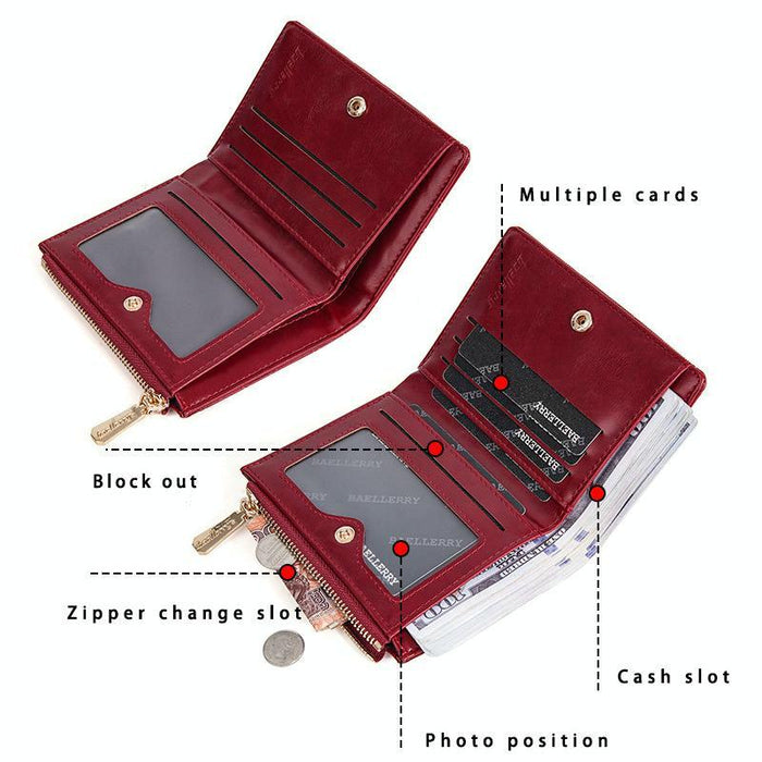 Quilted Zipper Billfold For Women