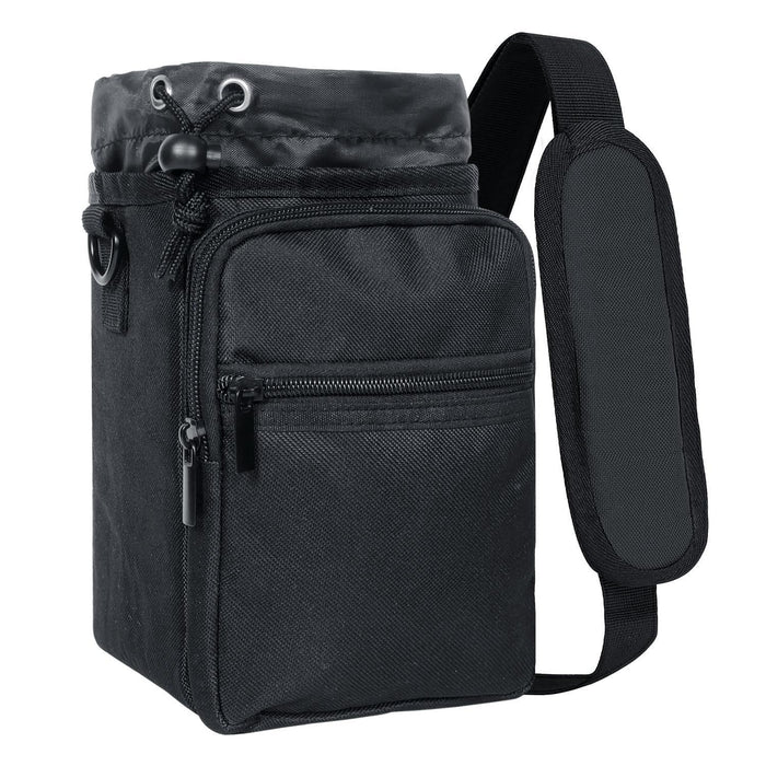 Outdoor Travel Portable Insulated Cooler Water Bottle Bag Black