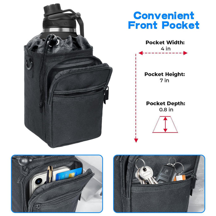 Outdoor Travel Portable Insulated Cooler Water Bottle Bag Black