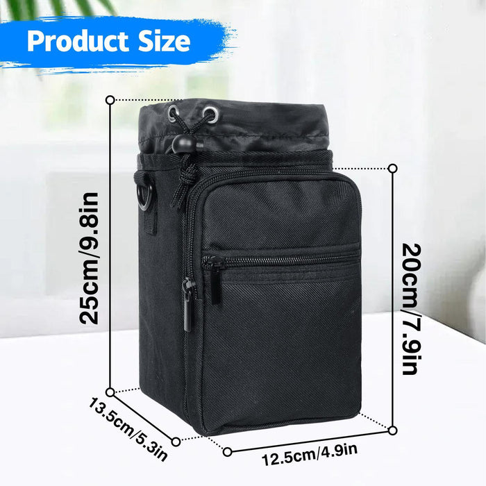 Outdoor Travel Portable Insulated Cooler Water Bottle Bag Black