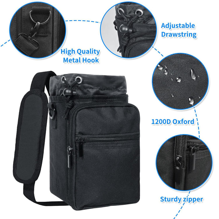 Outdoor Travel Portable Insulated Cooler Water Bottle Bag Black