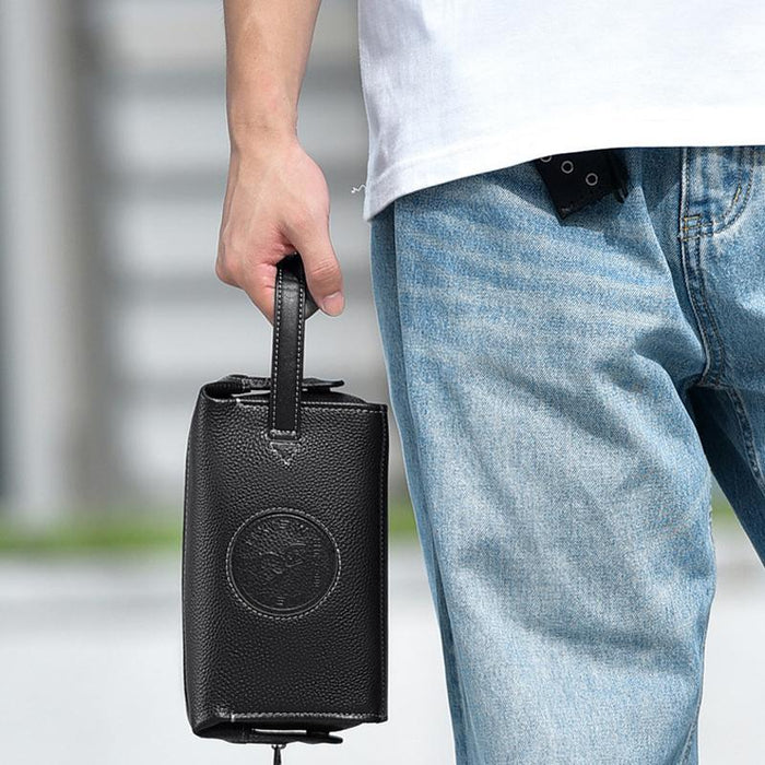 Men Clutch Bag Business Lightweight Handheld Bag Black