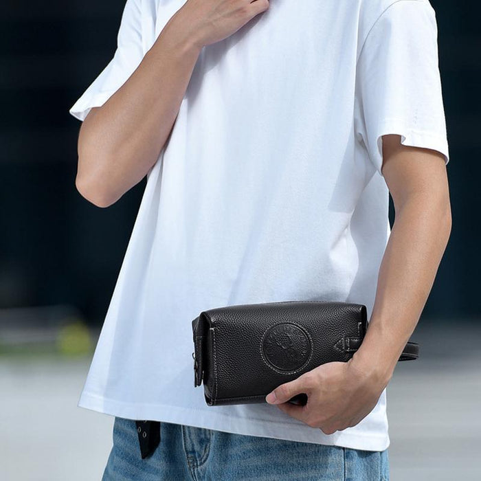 Men Clutch Bag Business Lightweight Handheld Bag Black