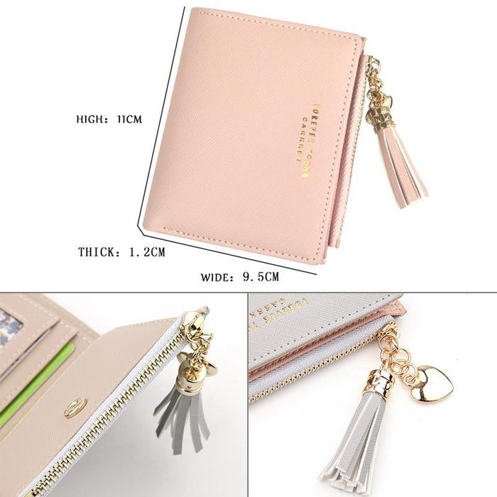 Lady Short Cross-Streaked Suzip Wallet Pink