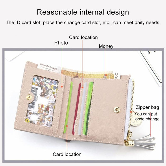 Lady Short Cross-Streaked Suzip Wallet Pink