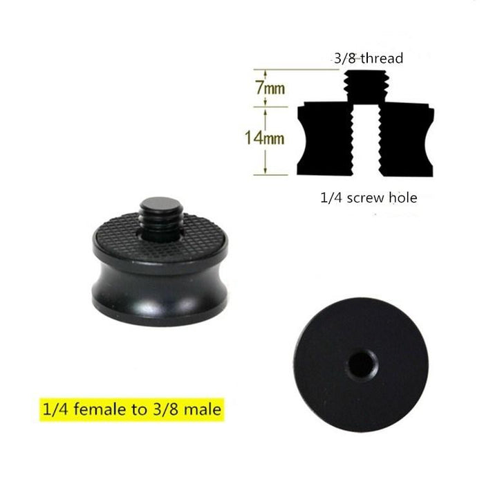 3 Pcs 1/4 Inch Female To 3/8 Inch Male Screw Aluminum Alloy Adapter