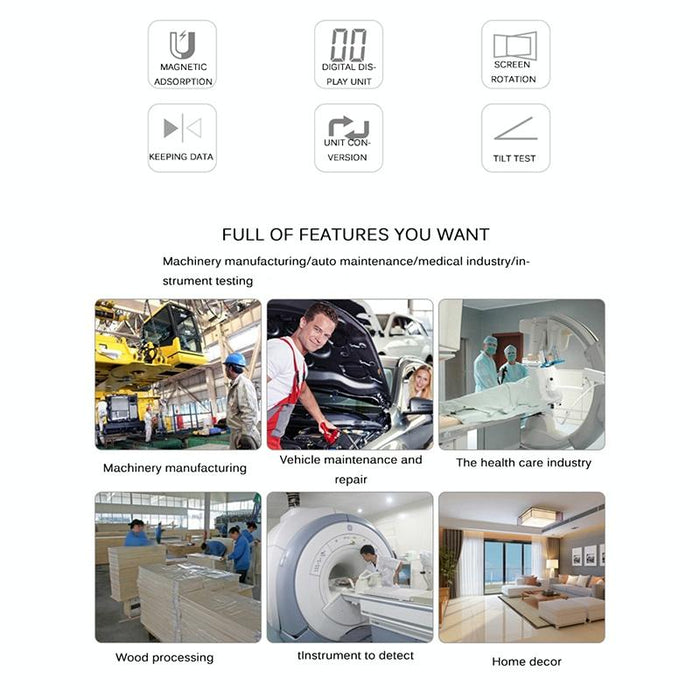 Digital Display Inclinometer with Strong Magnetic