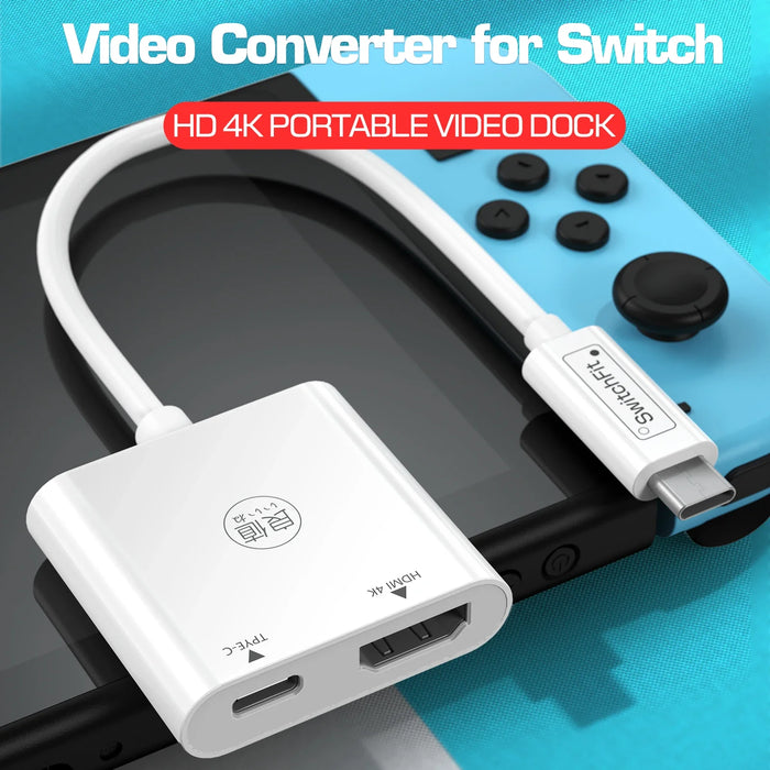 Switch Video Converter Switch Dock Tv Dock 2-In-1 Portable Docking Station Usb C To 4K Compatible Switch/Apple/Androi