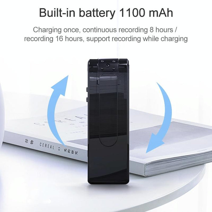 B19 Back Clip Design 1080P Hd Camera Video Recorder Support Motion Detection / Infrared Night Vision / 180 Degrees Rotation Camera / Tf Card / Otg