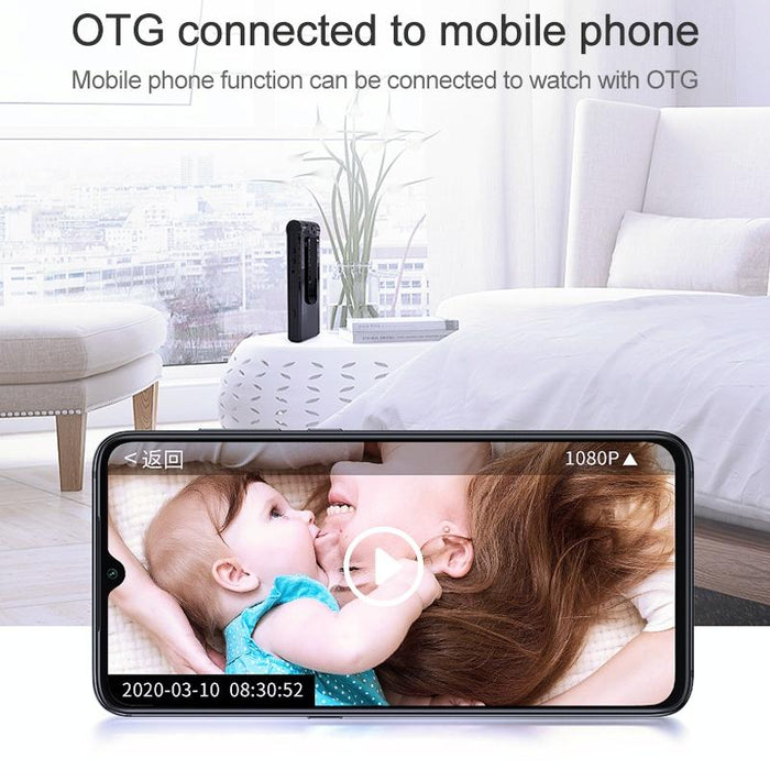 B19 Back Clip Design 1080P Hd Camera Video Recorder Support Motion Detection / Infrared Night Vision / 180 Degrees Rotation Camera / Tf Card / Otg