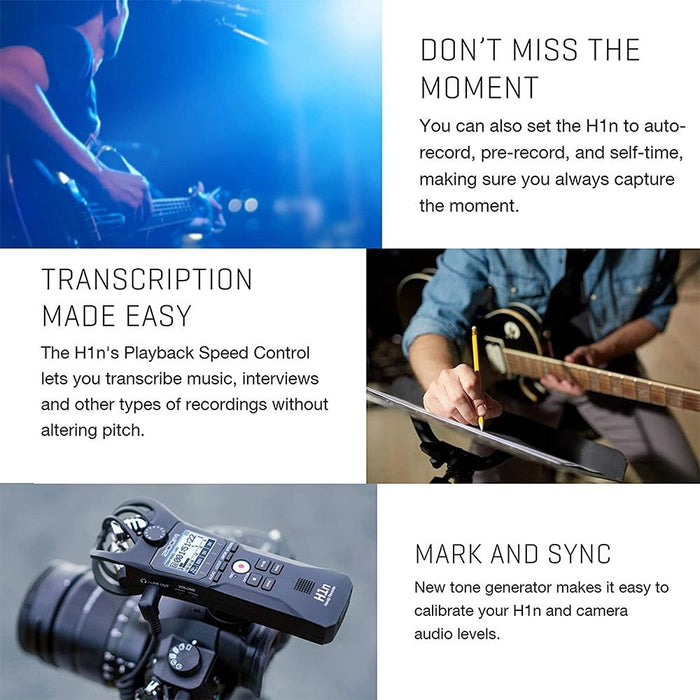 Zoom H1N Mini Monochrome Lcd Handheld Recorder Support Tf Card & Unrestricted Recording & Transcription & Speed Control