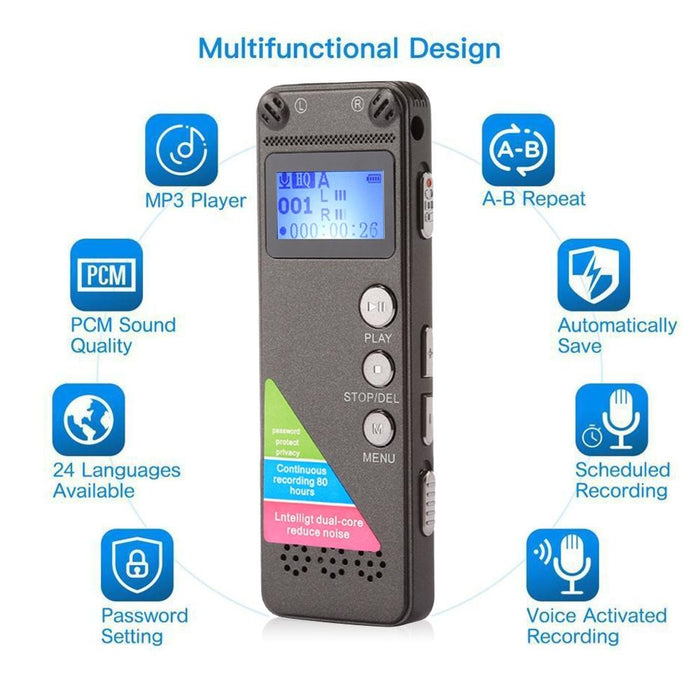 Vm31 Portable Audio Voice Recorder 16Gb Support Music Playback