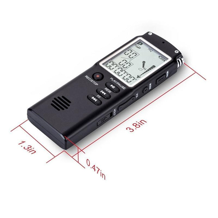 Monochrome Screen Hd Noise Reduction Digital Voice Recorder 16G Support Mp3 / Wav Format Black