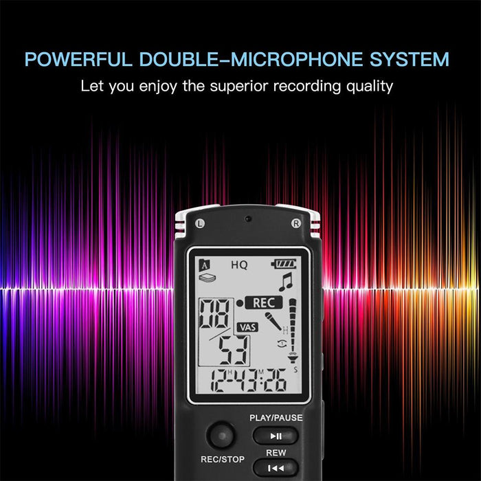 Monochrome Screen Hd Noise Reduction Digital Voice Recorder 32G Support Mp3 / Wav Format Black