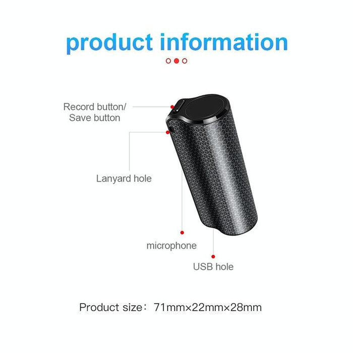 8Gb Smart Hd Noise Reduction Voice Control Recording Pen