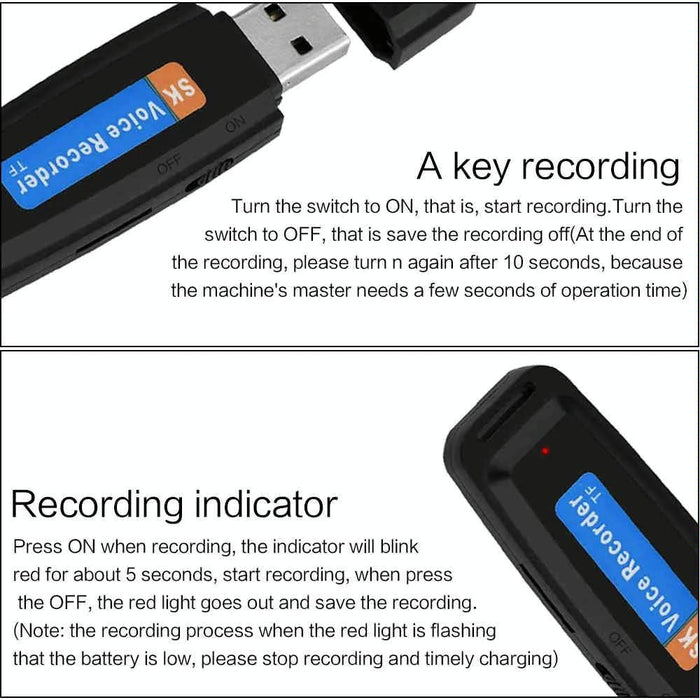 Sk001 Rechargeable U-Disk Portable Usb Voice Recorder