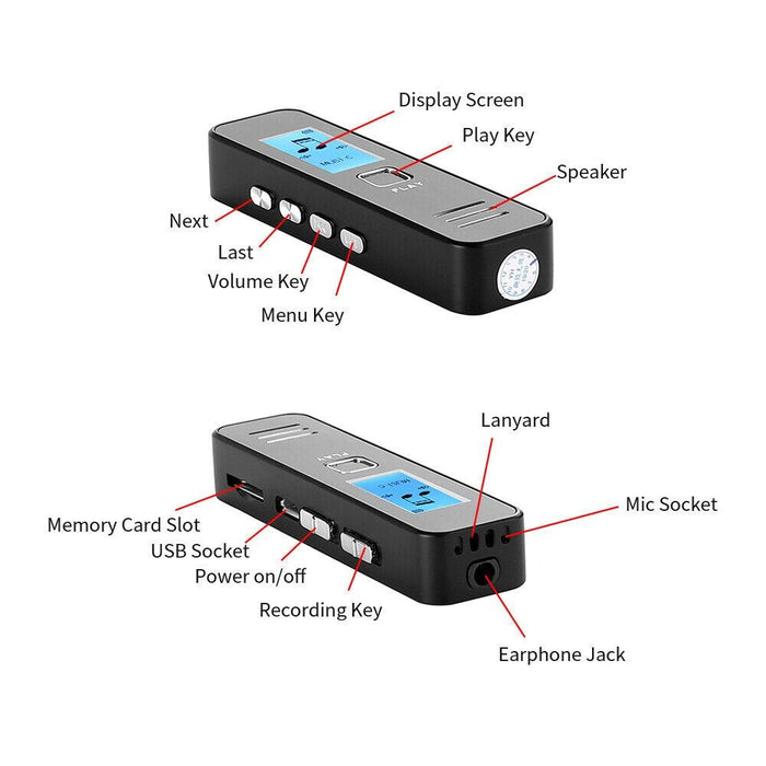 Sk007 Portable Audio Digital Hd Sound Lossless Voice Recorder