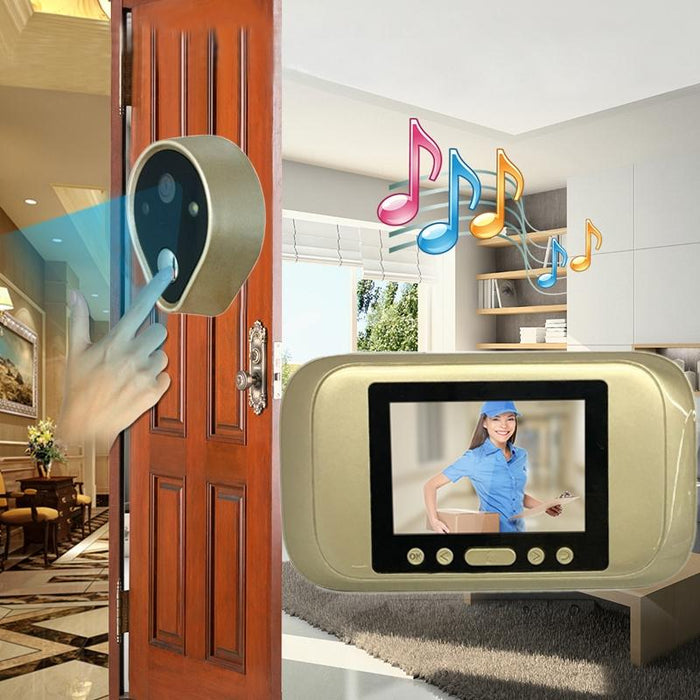 3.2 Inch Led Display 720P Hd Smart Peephole Viewer / Visual Doorbell Support Tf Card 32Gb Max