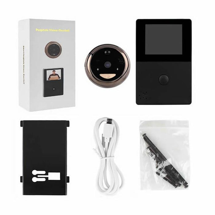 2.8 Inch Oled Display Screen 1.0Mp Security Camera Smart Wifi Video Doorbell Support Tf Card 32Gb Max