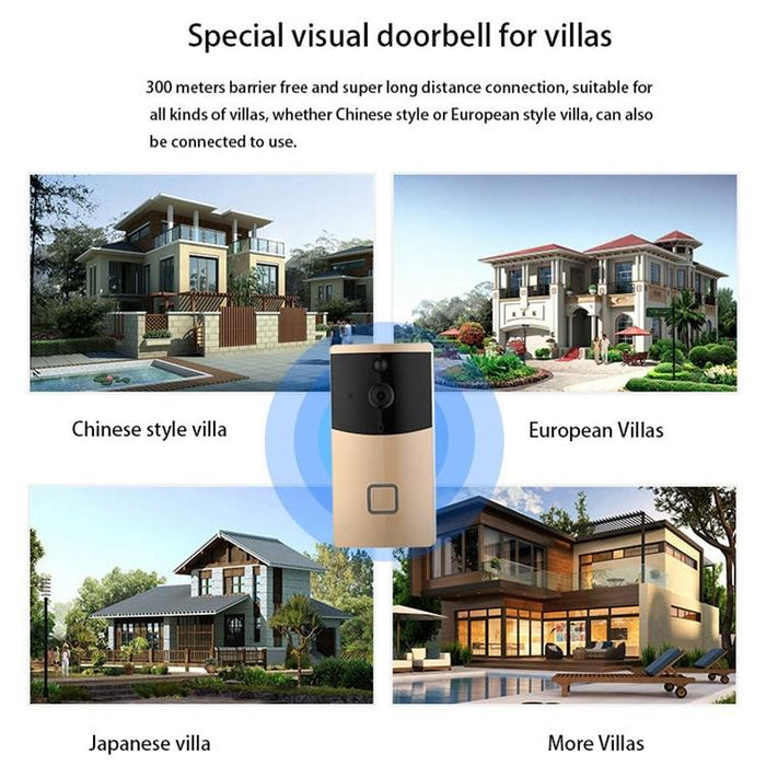 720P Security Camera Smart Wifi Video Doorbell Intercom Support Tf Card & Night Vision & Pir Detection App For Ios And Android Silver