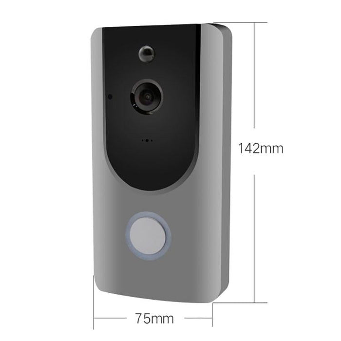 720P Security Camera Smart Wifi Video Doorbell Intercom Support Tf Card & Night Vision & Pir Detection App For Ios And Android With Ding Dong / Chime Grey