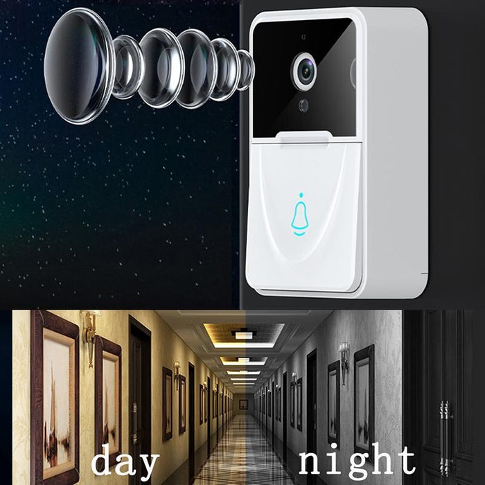 Doorbell Vga Wifi Smart Video Doorbell With Chime Support Night Vision White