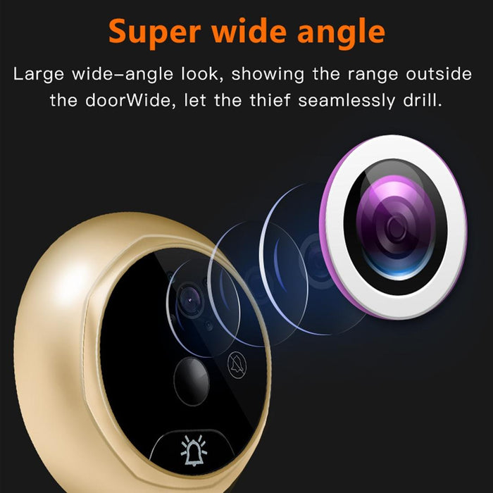 4.3 Inch Screen Motion Detection Camera Video Alarm Smart Digital Door Viewer Support Tf Card Gold