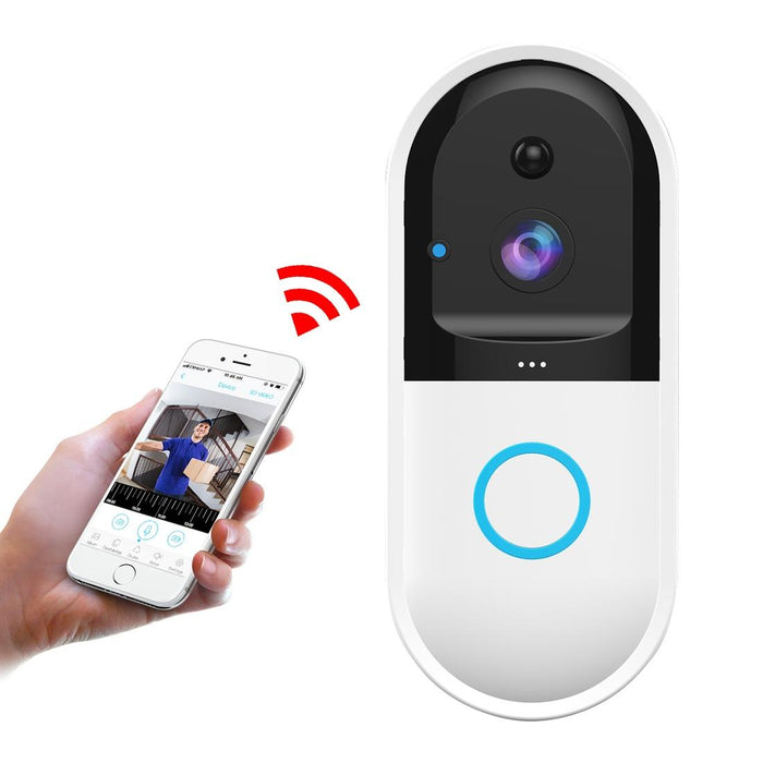 720P Smart Wifi Video Visual Doorbell Support Phone Remote Monitoring & Night Vision & Sd Card White