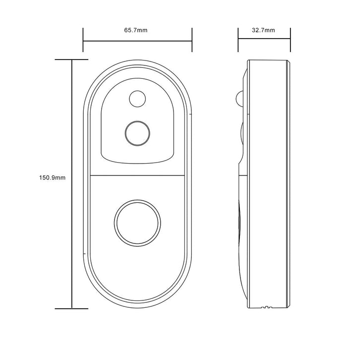 720P Smart Wifi Video Visual Doorbell Support Phone Remote Monitoring & Night Vision & Sd Card White