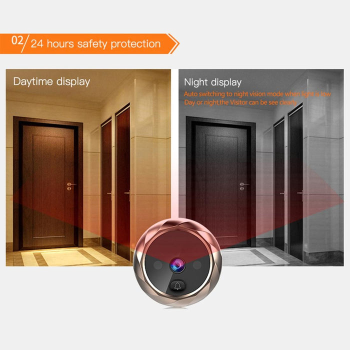 Smart Electronic Cat Eye Camera Doorbell With 2.8 Inch Lcd Screen Support Infrared Night Vision