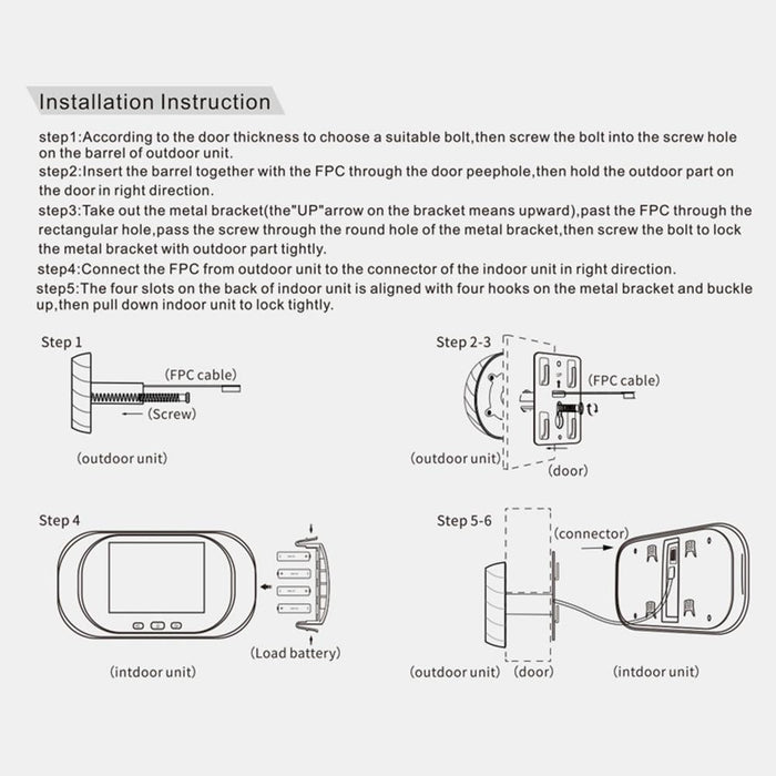 Smart Electronic Cat Eye Camera Doorbell With 2.8 Inch Lcd Screen Support Infrared Night Vision